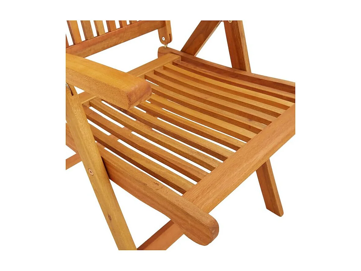 Chaises de jardin pliables lot de 2 Bois d'eucalyptus massif