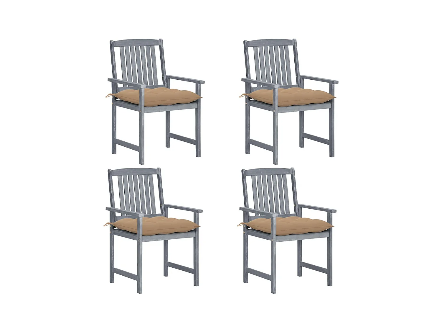 Chaises de metteur en scène avec coussins 4 pcs Gris Acacia 22