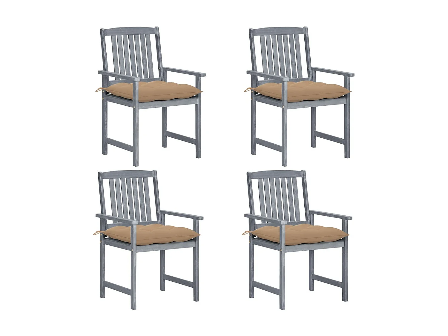 Chaises de metteur en scène avec coussins 4 pcs Gris Acacia 22
