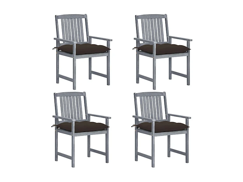 Chaises de metteur en scène avec coussins 4 pcs Gris Acacia 16