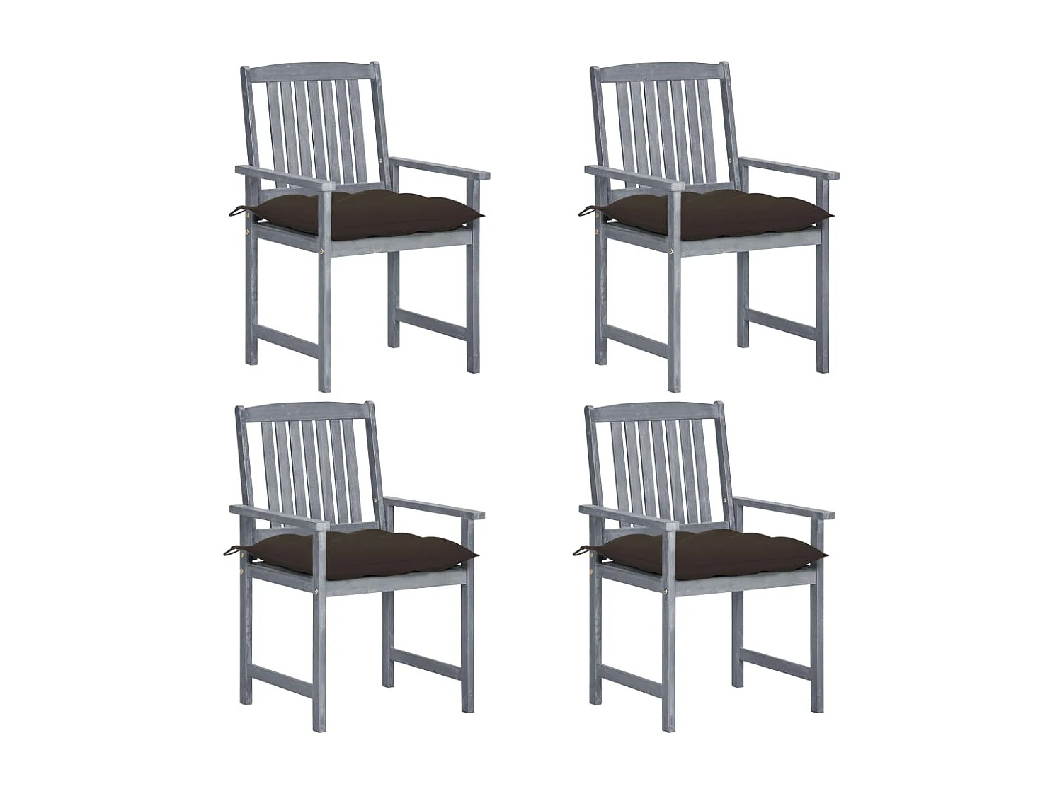 Chaises de metteur en scène avec coussins 4 pcs Gris Acacia 16