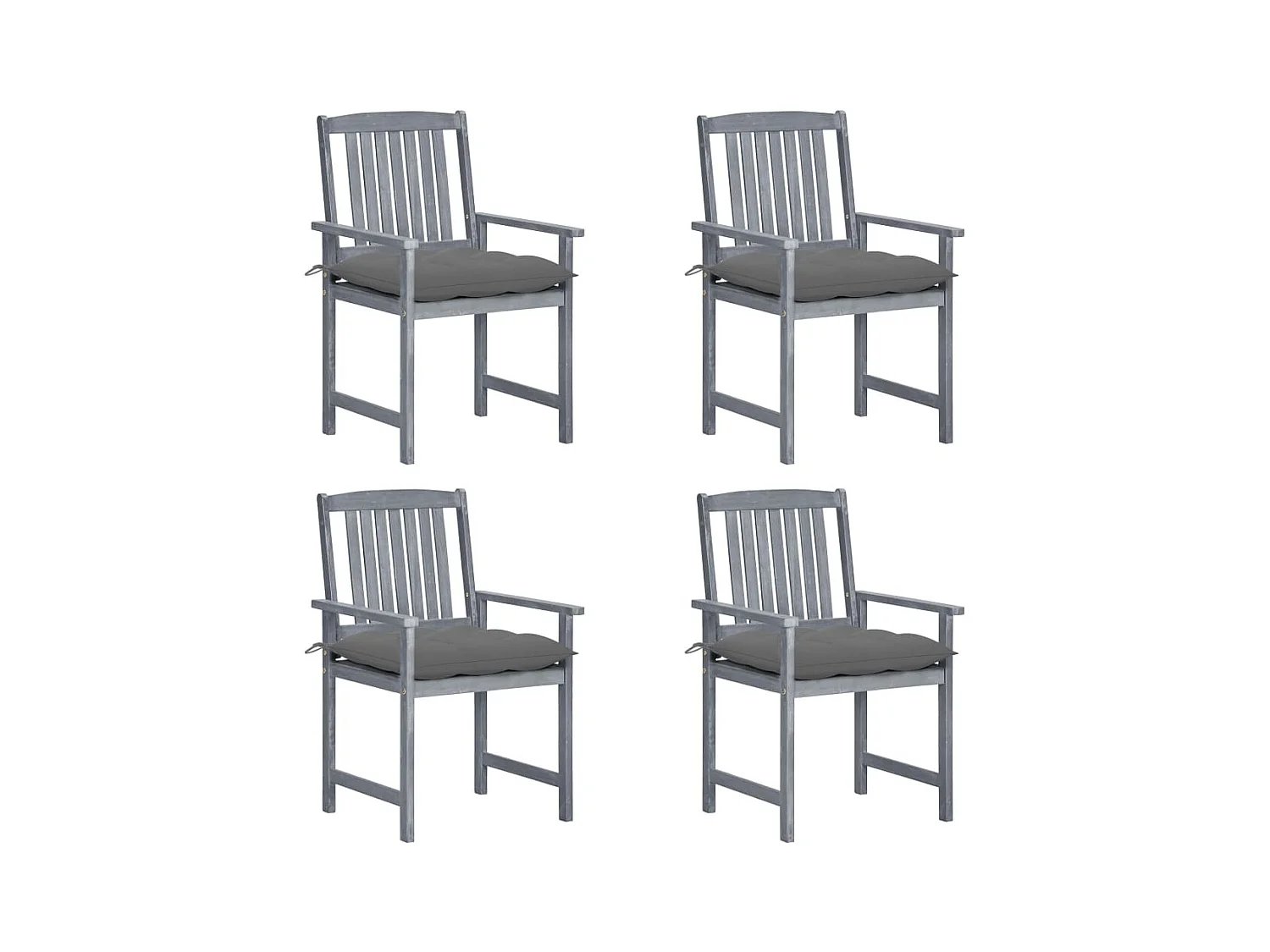 Chaises de metteur en scène avec coussins 4 pcs Gris Acacia 13