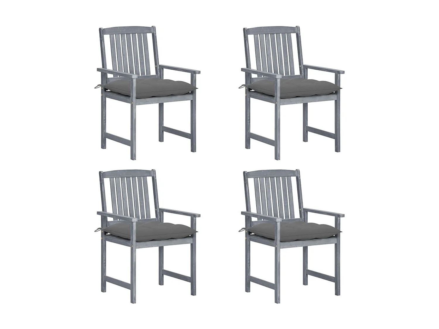Chaises de metteur en scène avec coussins 4 pcs Gris Acacia 13