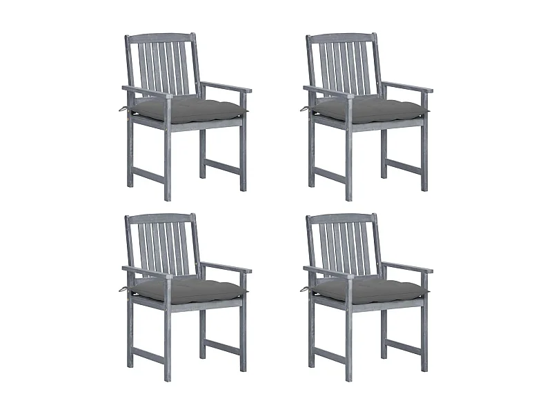 Chaises de metteur en scène avec coussins 4 pcs Gris Acacia 13
