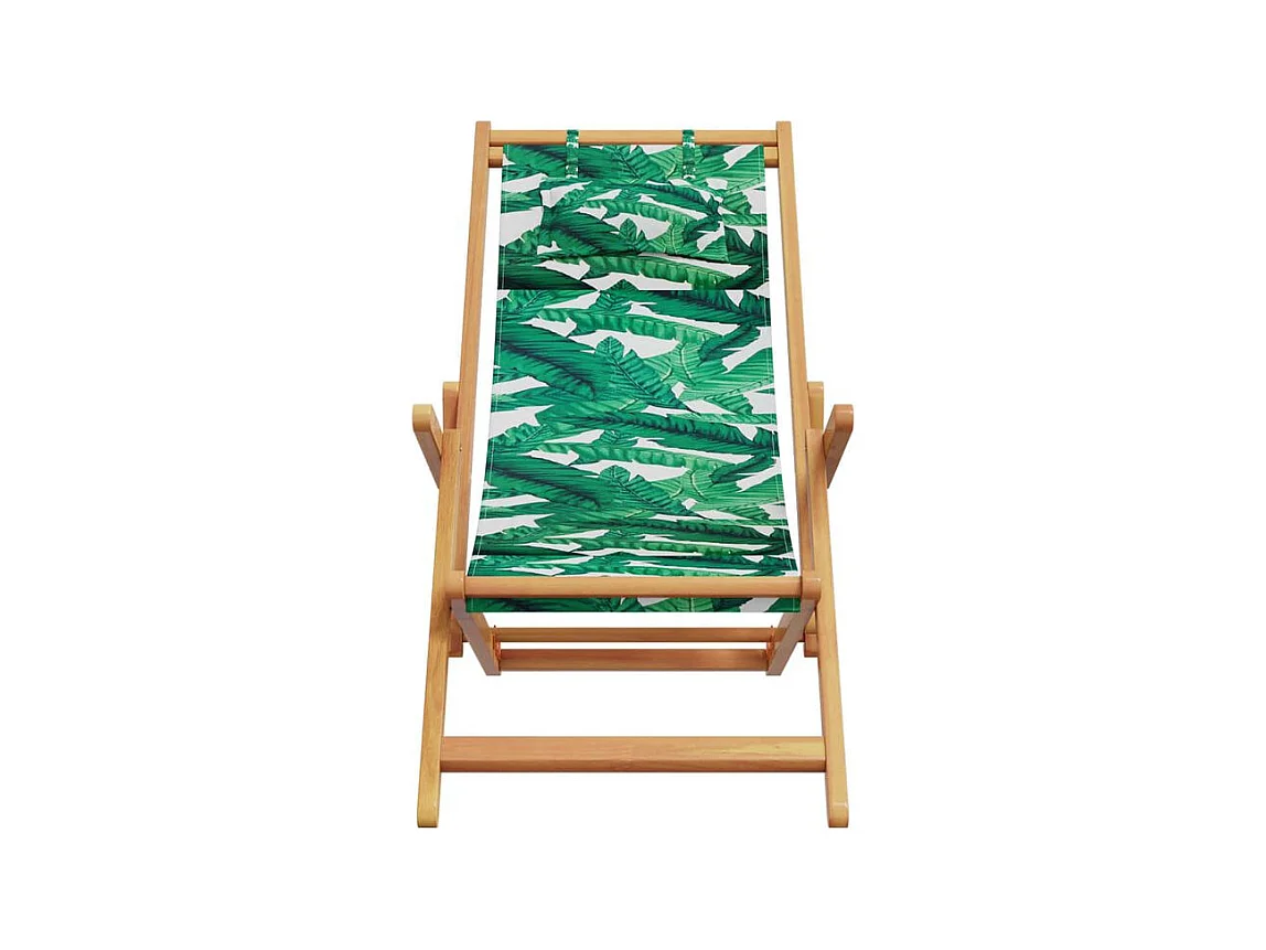Chaises de plage pliantes lot de 2 tissu et bois massif