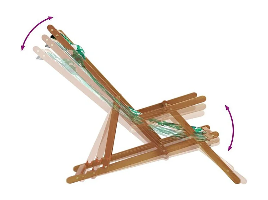 Chaises de plage pliantes lot de 2 tissu et bois massif