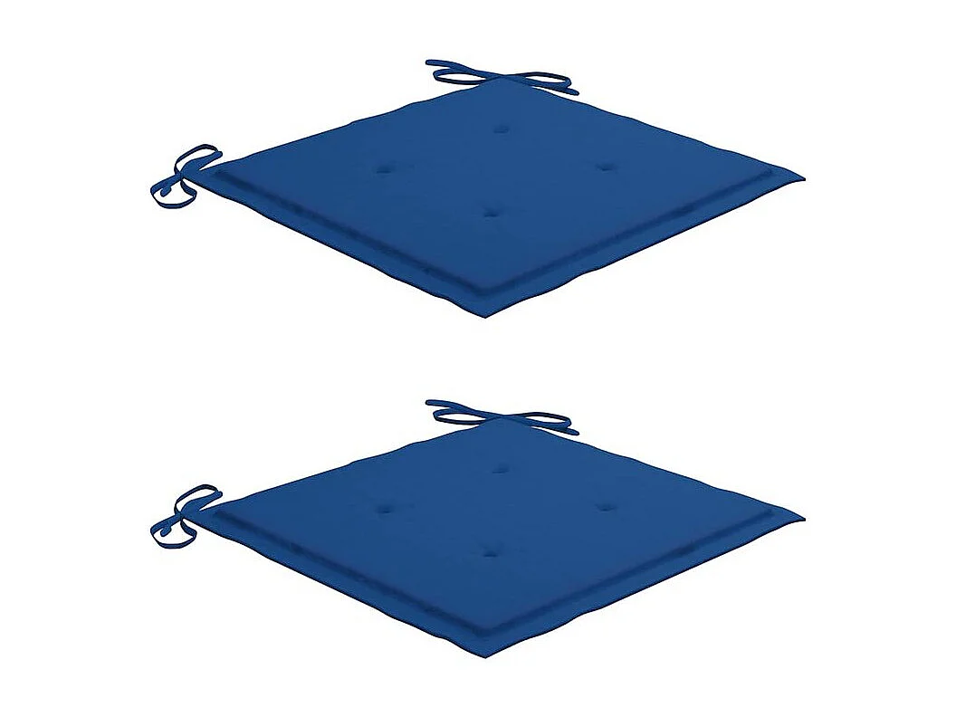 Chaises de jardin avec coussins lot de 2 Acacia solide et acier