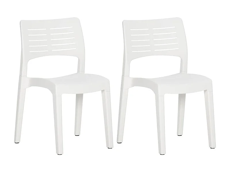 Chaises de jardin 2 pcs Blanc Polypropylène