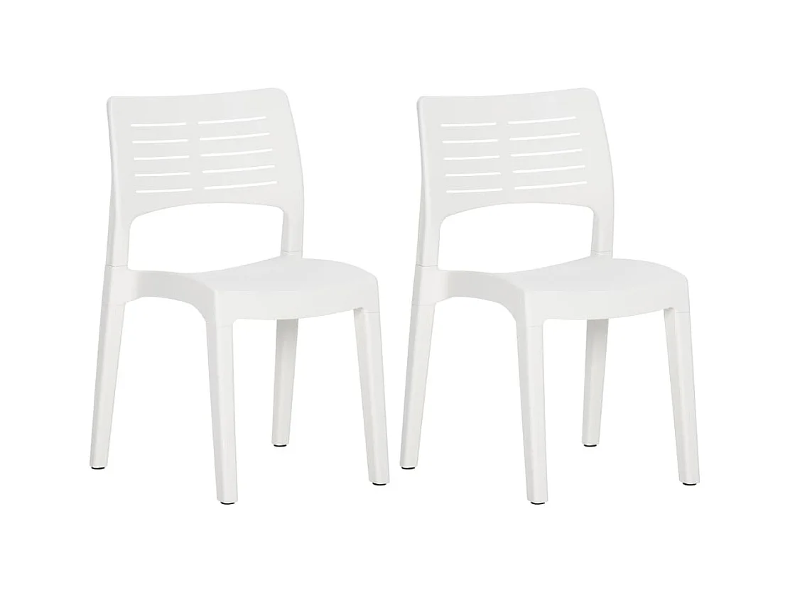 Chaises de jardin 2 pcs Blanc Polypropylène