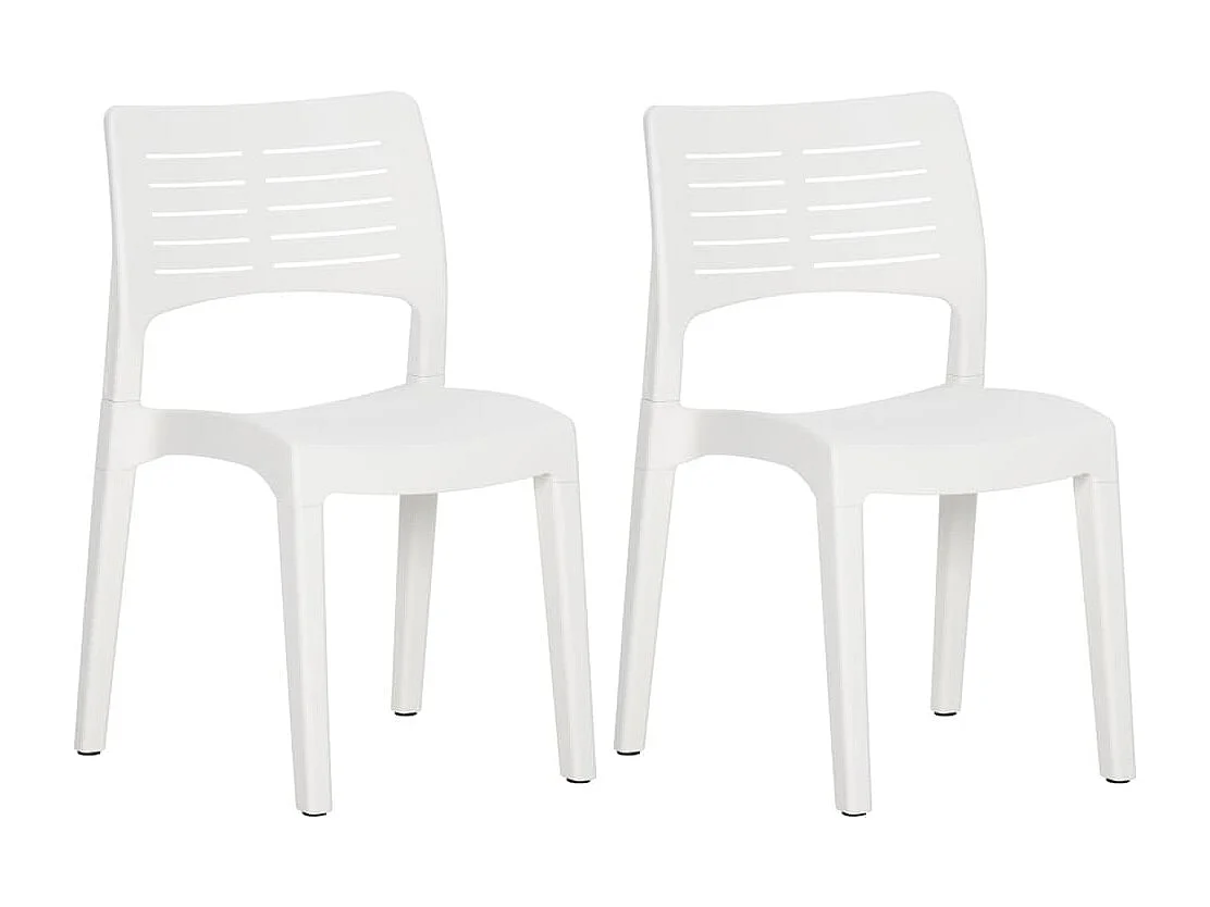 Chaises de jardin 2 pcs Blanc Polypropylène