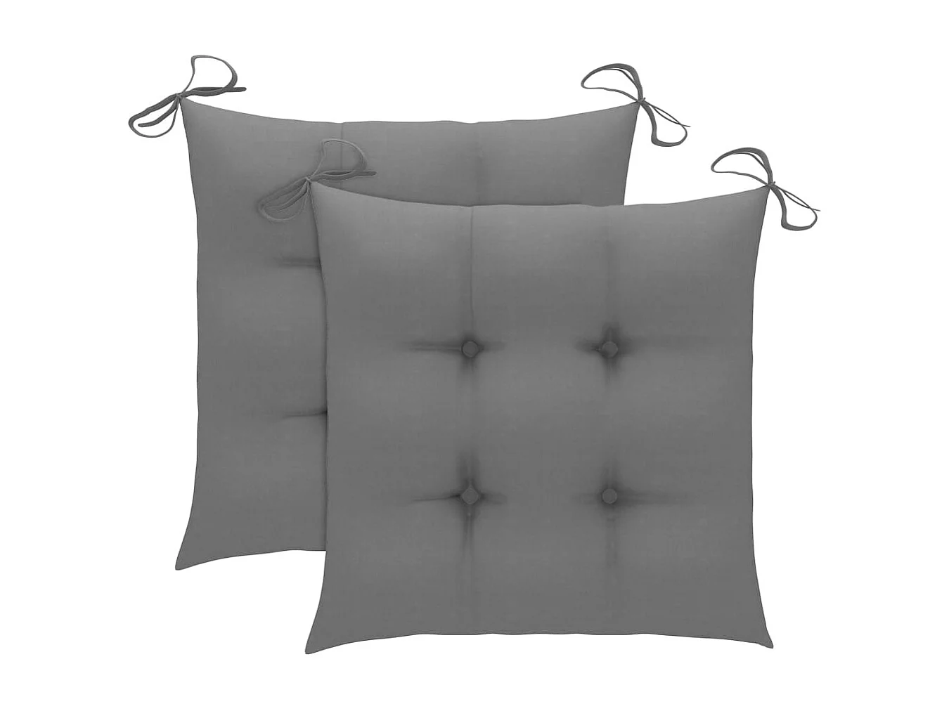 Chaises de jardin avec coussins 2 pcs Teck solide et acier 18