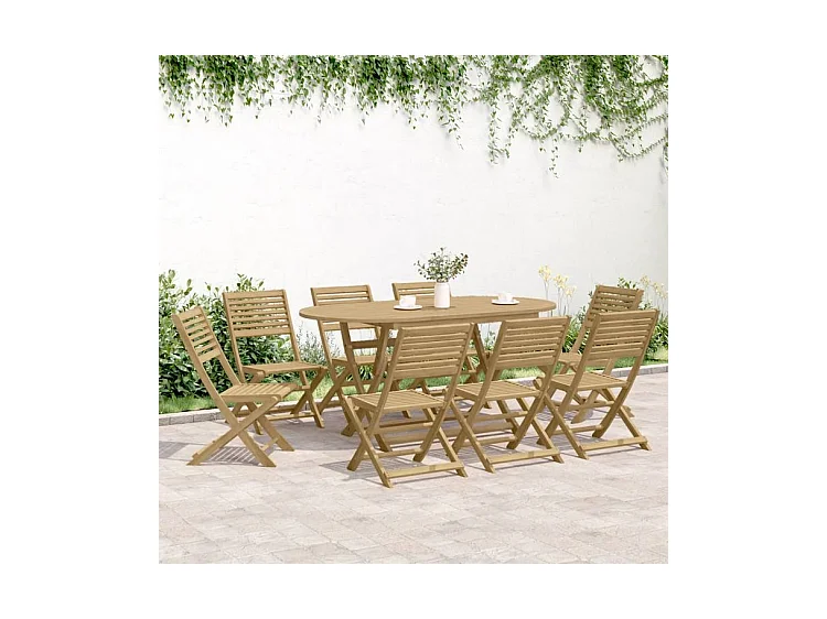 Chaises pliables de jardin lot de 8 bois massif d'acacia