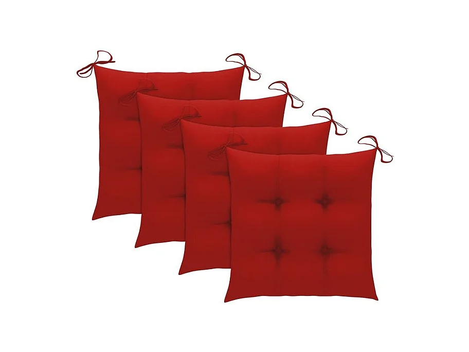 Chaises de jardin lot de 4 avec coussins Bois d'acacia massif