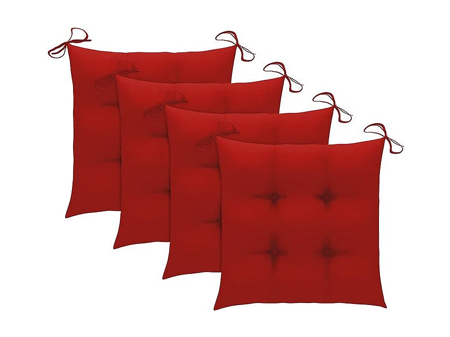 Chaises de jardin lot de 4 avec coussins Bois d'acacia massif