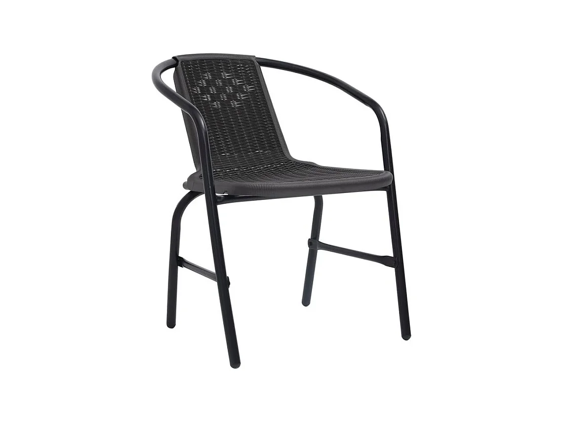 Chaises de jardin lot de 4 Rotin plastique et acier 110 kg