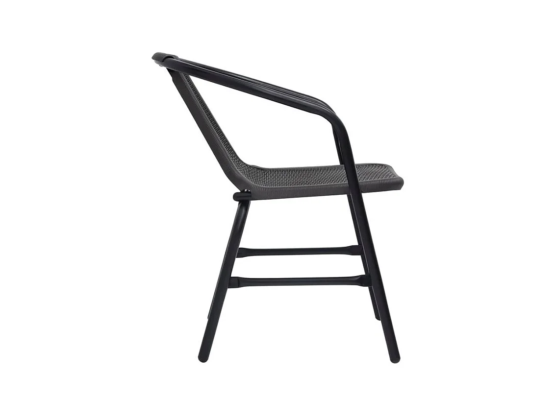 Chaises de jardin lot de 4 Rotin plastique et acier 110 kg