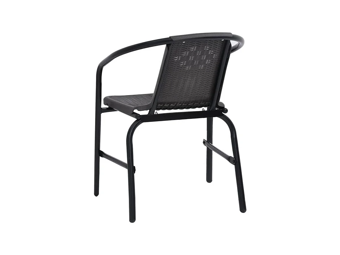 Chaises de jardin lot de 4 Rotin plastique et acier 110 kg