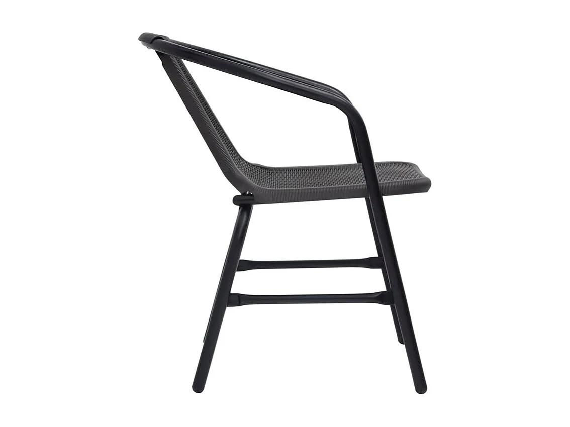 Chaises de jardin lot de 4 Rotin plastique et acier 110 kg