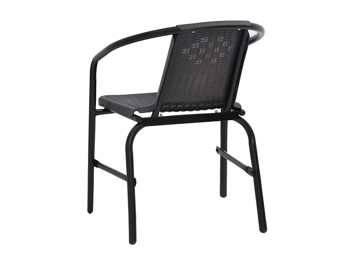 Chaises de jardin lot de 4 Rotin plastique et acier 110 kg