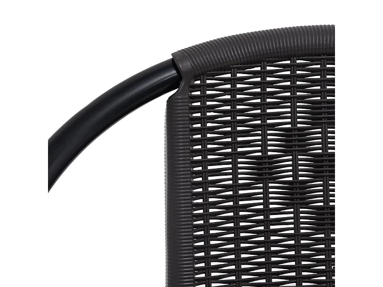 Chaises de jardin lot de 4 Rotin plastique et acier 110 kg