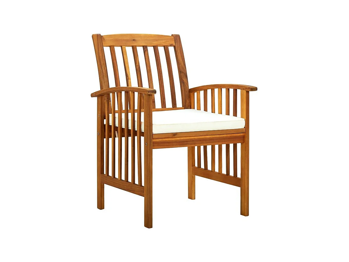 Chaises à dîner de jardin 2pcs et coussins Bois d'acacia massif