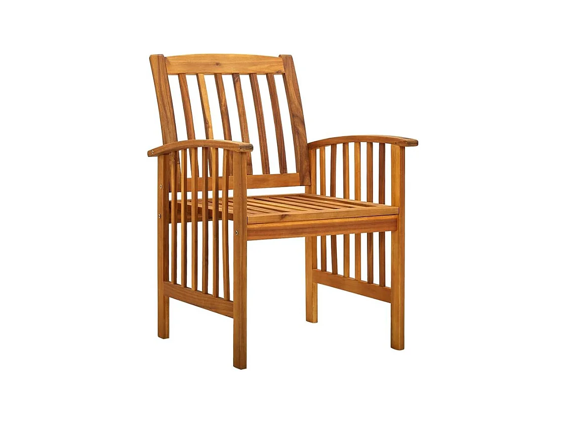 Chaises à dîner de jardin 2pcs et coussins Bois d'acacia massif