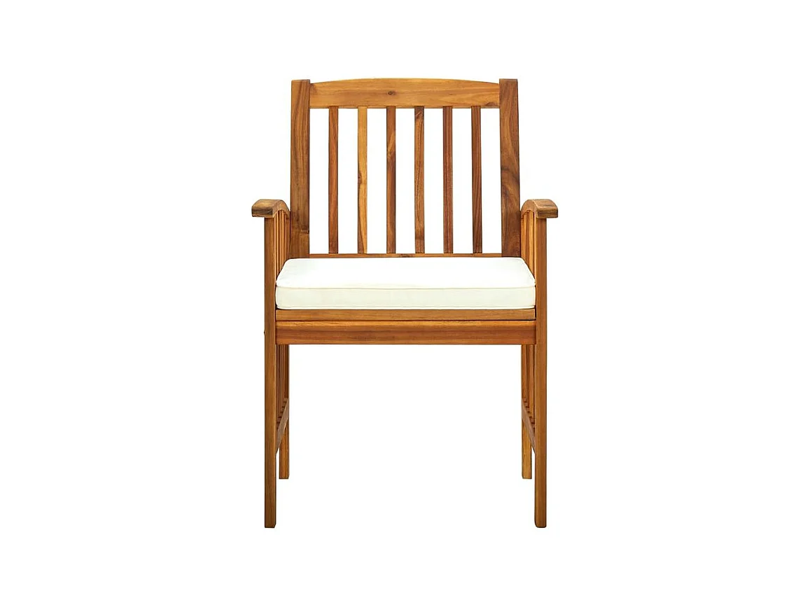 Chaises à dîner de jardin 2pcs et coussins Bois d'acacia massif