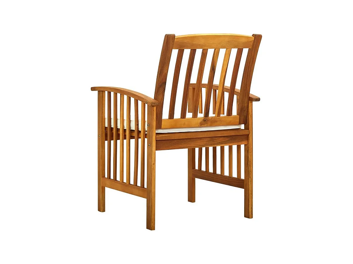 Chaises à dîner de jardin 2pcs et coussins Bois d'acacia massif