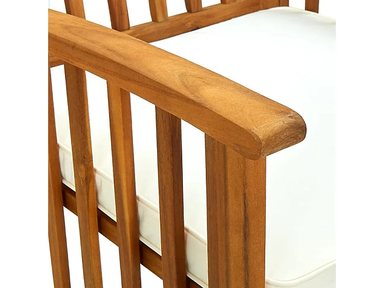 Chaises à dîner de jardin 2pcs et coussins Bois d'acacia massif