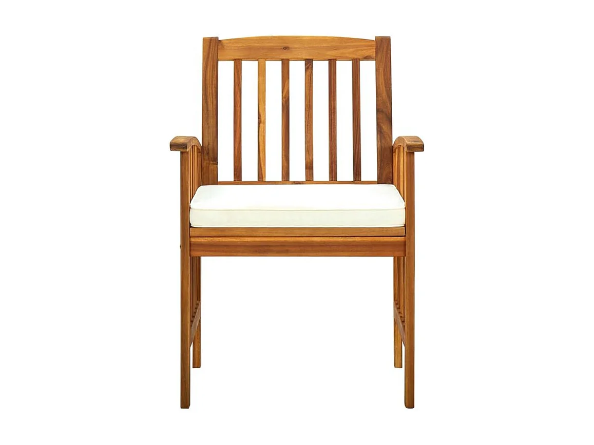 Chaises à dîner de jardin 2pcs et coussins Bois d'acacia massif