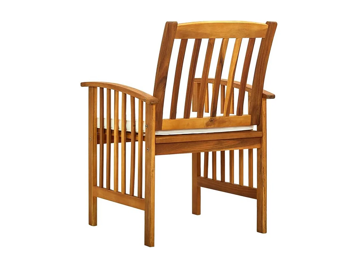 Chaises à dîner de jardin 2pcs et coussins Bois d'acacia massif