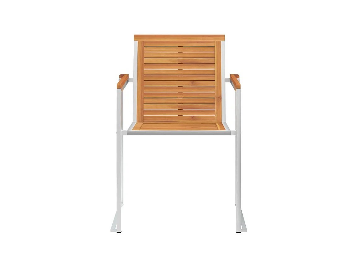 Chaises de jardin avec coussins lot de 2 Acacia solide et acier