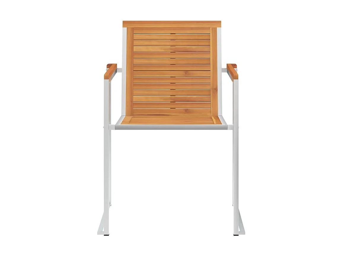 Chaises de jardin avec coussins lot de 2 Acacia solide et acier