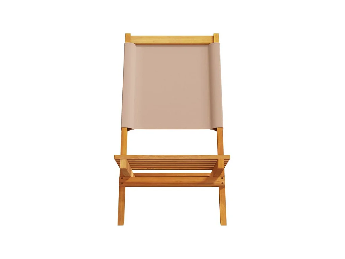 Chaises de jardin lot de 2 taupe bois d'acacia massif et tissu