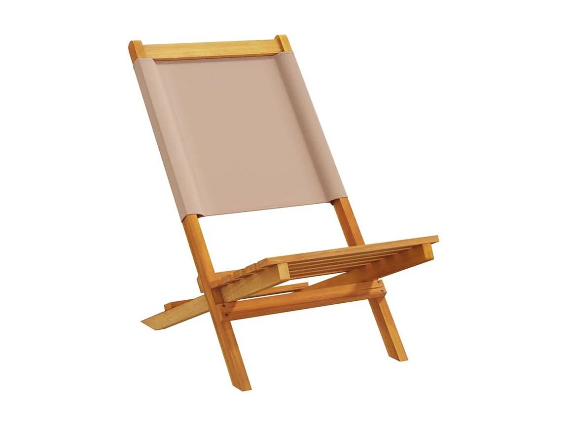 Chaises de jardin lot de 2 taupe bois d'acacia massif et tissu