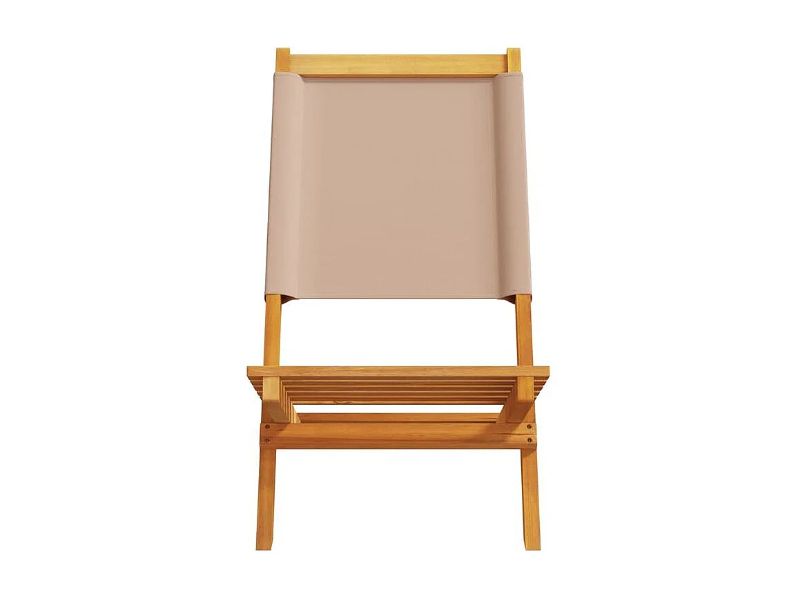 Chaises de jardin lot de 2 taupe bois d'acacia massif et tissu