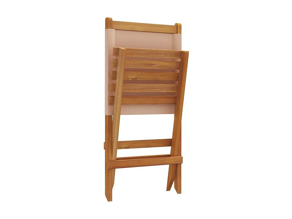 Chaises de jardin lot de 2 taupe bois d'acacia massif et tissu