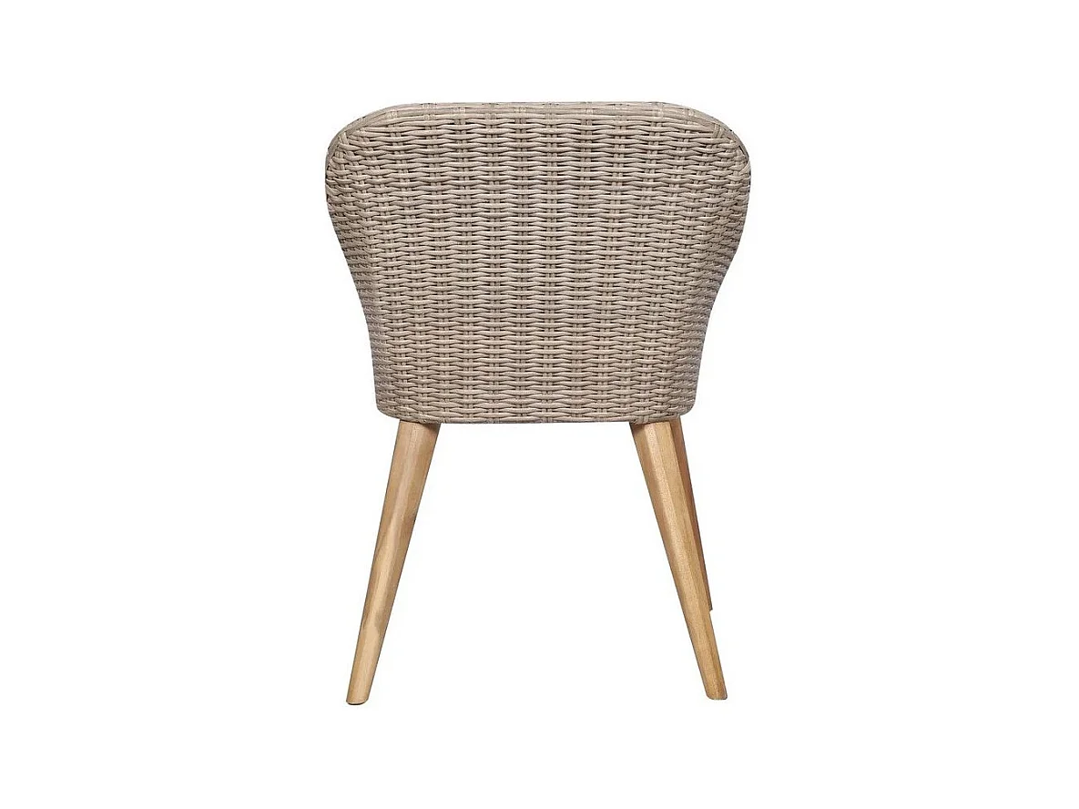 Chaise de jardin résine marron et acacia massif Kion - Lot de 2