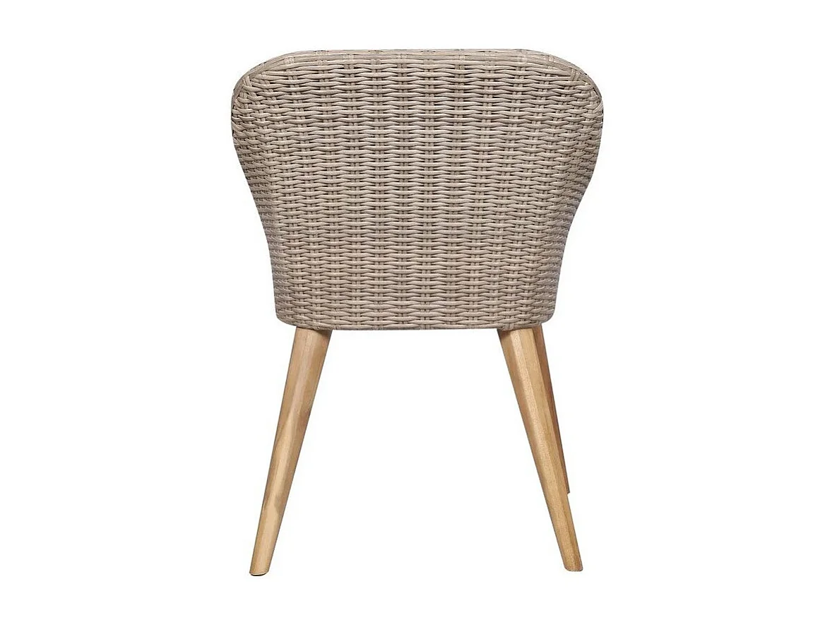 Chaise de jardin résine marron et acacia massif Kion - Lot de 2