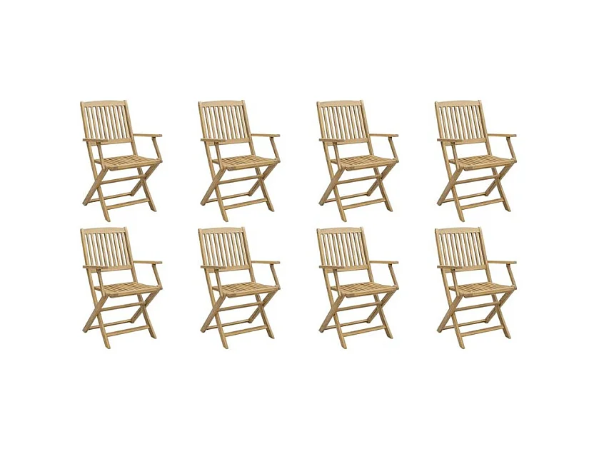 Chaises de jardin pliantes lot de 8 54,5x58x90 bois d'acacia