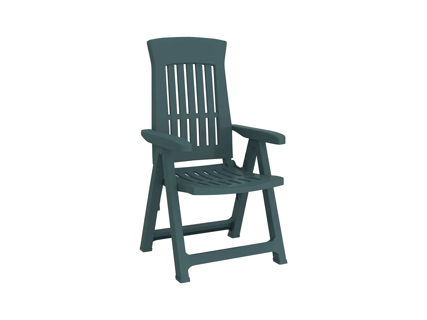 Chaises inclinables de jardin 2 pcs vert PP