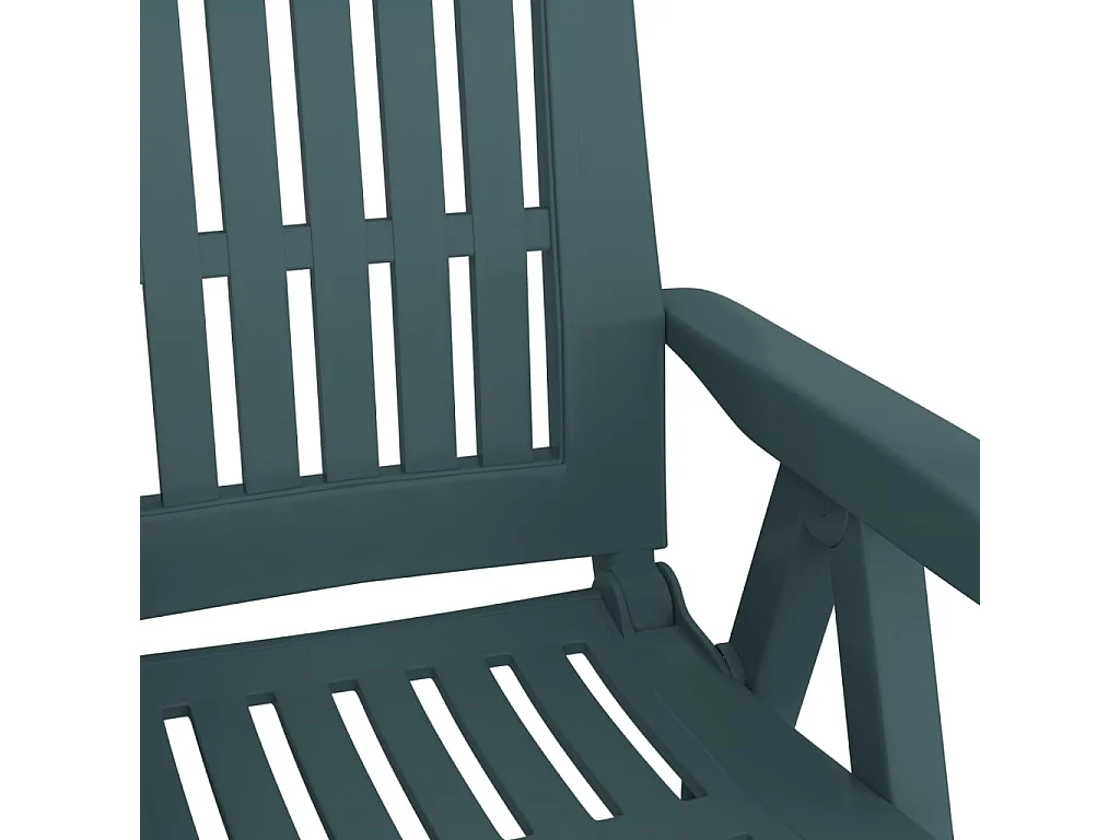 Chaises inclinables de jardin 2 pcs vert PP
