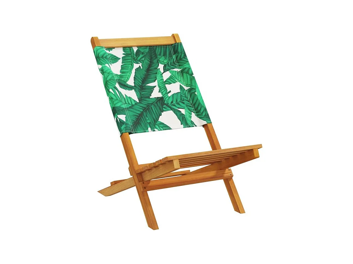 Chaises de jardin lot de 2 motif de feuilles acacia et tissu