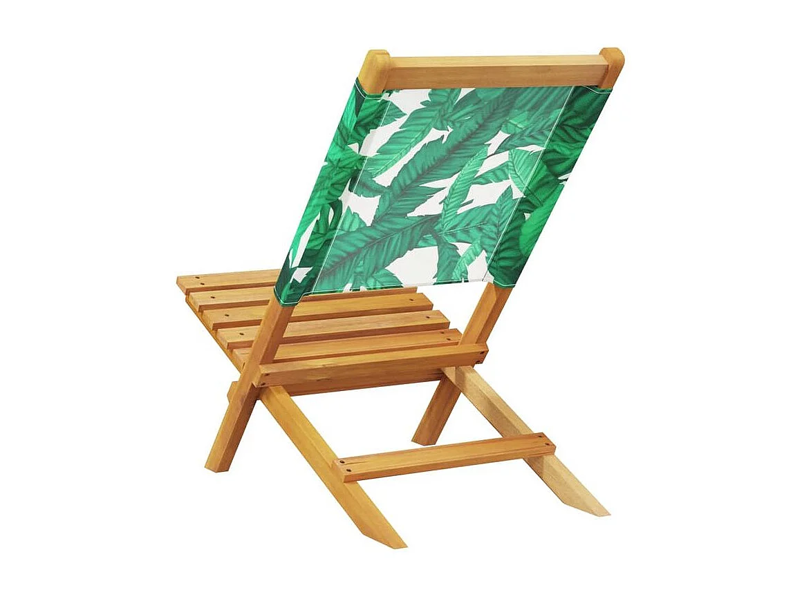 Chaises de jardin lot de 2 motif de feuilles acacia et tissu