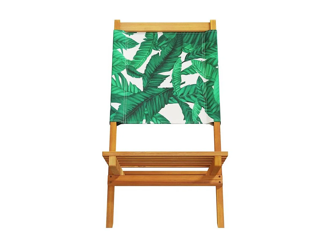 Chaises de jardin lot de 2 motif de feuilles acacia et tissu