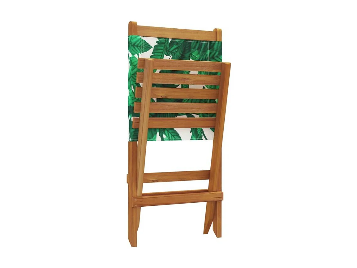 Chaises de jardin lot de 2 motif de feuilles acacia et tissu