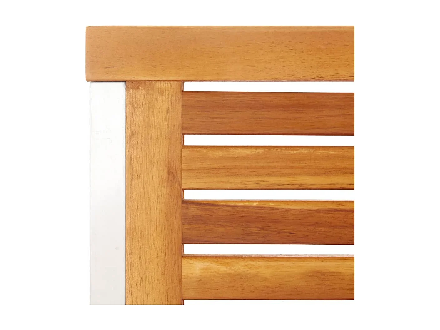 Chaises de jardin 2pcs Bois d'acacia solide et acier inoxydable