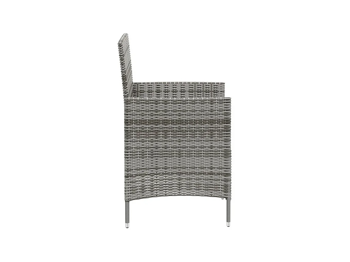 Chaises de jardin avec coussins 2 pcs Résine tressée Gris