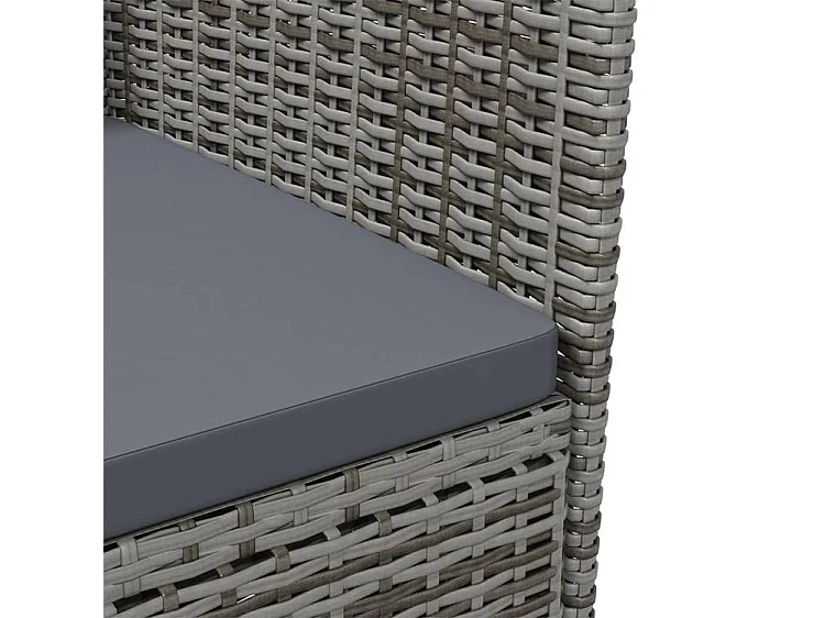 Chaises de jardin avec coussins 2 pcs Résine tressée Gris