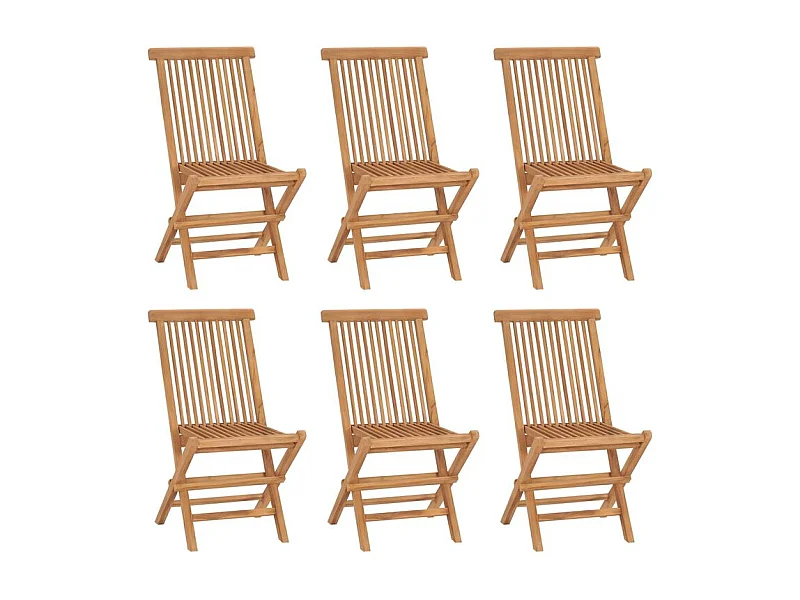 Chaises pliables de jardin 6 pcs Bois de teck solide